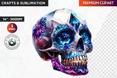 Sugar Skull Clipart, dia de los muertos, Day of the Dead PNG Product Image 1