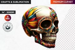 Sugar Skull Clipart, dia de los muertos, Day of the Dead PNG Product Image 1