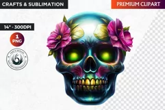 Sugar Skull Clipart, dia de los muertos, Day of the Dead PNG Product Image 1