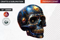Sugar Skull Clipart, dia de los muertos, Day of the Dead PNG Product Image 1