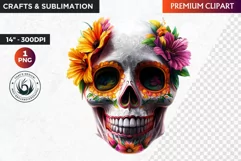 Sugar Skull Clipart, dia de los muertos, Day of the Dead PNG Product Image 1