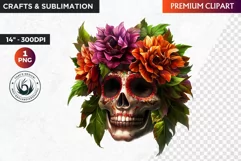 Sugar Skull Clipart, dia de los muertos, Day of the Dead PNG Product Image 1