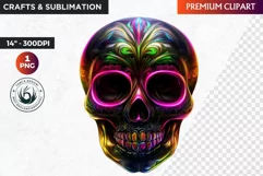 Sugar Skull Clipart, dia de los muertos, Day of the Dead PNG Product Image 1