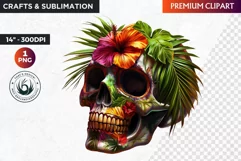 Sugar Skull Clipart, dia de los muertos, Day of the Dead PNG Product Image 1