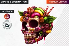 Sugar Skull Clipart, dia de los muertos, Day of the Dead PNG Product Image 1