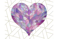 Stained Glass Heart PNG Clipart in Pastel and Bright Colors Product Image 5