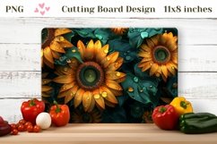 3D Sunflowers Cutting Board, Floral Kitchen Cutting Board Product Image 1