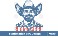American Cowboy Patriotic 4th of July USA Horse PNG DTF Product Image 1