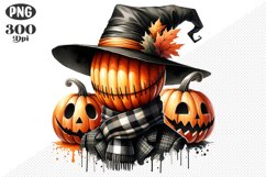 Halloween Pumpkins Sublimation - Clipart PNG Design Product Image 1