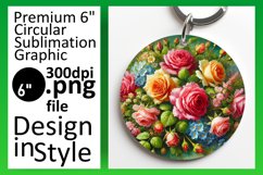 Creative Circle PNG Car Coaster Template , Flower Product Image 1