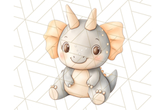 Cute Pastel Dinosaur Clipart PNG for Nursery Art, Baby Decor Product Image 5
