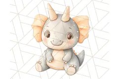 Cute Pastel Dinosaur Clipart PNG for Nursery Art, Baby Decor Product Image 5