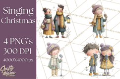 Christmas Carolers Clipart PNG, Holiday Choir Clip Art Product Image 1