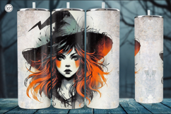 4 Witch Seamless Tumbler Sublimation, 20 oz Tumbler Wrap Product Image 5