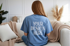 Blue jean Comfort Colors C1717 Shirt Mockup, CC 1717 T-shirt Product Image 1