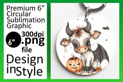 Cute Halloween Cow Round Design Art Product Image 1