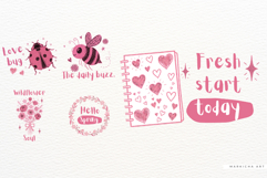 Whimsical Pink Spring Garden Clipart Bundle Product Image 10