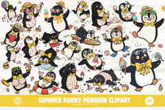 Summer Funny Penguin Clipart Product Image 1