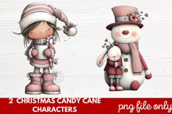 Christmas Candy Cane Characters Clipart Product Image 1