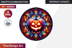 Gothic Jack O Lantern Clipart Horror Stained Glass Halloween Product Image 1