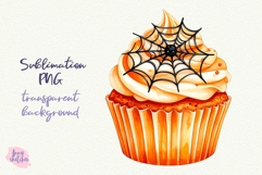 Cupcakes PNG Halloween Ghost Cafe Clipart Sublimation Product Image 1