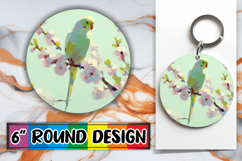 Sublimation Circle Ornaments PNG, Birds Product Image 1