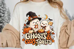 Ghosts and Cozy Toasts Halloween Sublimation Design, Cute Product Image 3
