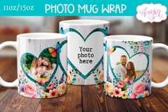 Floral photo mug template for sublimation, customizable mug Product Image 1