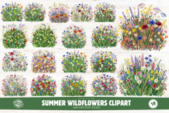 Summer Wildflowers Clipart Product Image 1