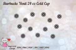 Xmas snowflakes svg , Full Wrap Venti Cold Cup 24 oz Product Image 2