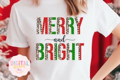 Merry And Bright Half Leopard Christmas Sublimation Product Image 1