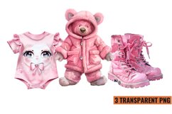 Watercolor Pink Baby Shower Clipart , PNG Product Image 1