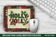 Holly Jolly Mouse Pad Sublimation - Christmas Design Product Image 1