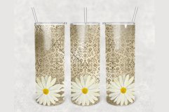 Chamomile Gold Ornament glitter 20 oz tumbler sublimation Product Image 1