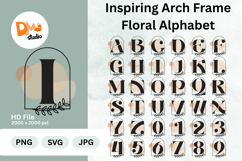 Inspiring Arch Frame Floral Alphabet Monogram Product Image 1