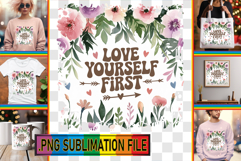 Timeless PNG TSHIRT Art, Flower Quote Product Image 1