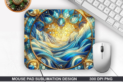 Snowflakes Mouse Pad Sublimation, Christmas Mouse Pad PNG Product Image 1