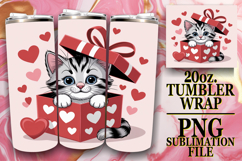JOYFUL ESCAPES 20oz TUMBLER WRAP, Cat Valentin's Day Product Image 1