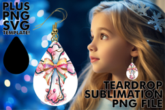 Chic Teardrop Earrings PNG Ideas, Flower Cross Product Image 1