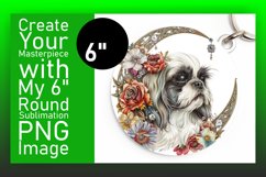 Sleek Dog Art Sublimation Circle Keychain Product Image 1