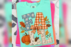 Fall Pumpkin PNG, Vintage Floral Plaid Autumn Design Product Image 3