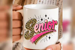 Senior Leopard Pink School PNG, Senior Year Graduation Shirt Product Image 4