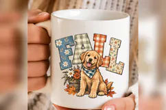 Fall Golden Retriever PNG Design, fall golden retriever Product Image 1