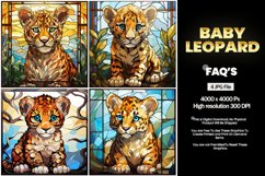 Baby Leopard Stained Glass Square Coaster - 04 Variations Product Image 2