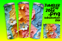 20oz Tumbler Wrap for DIY , 3D Flower Product Image 1