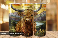 Stained Glass Highland Cow PNG Tumbler Design Product Image 1