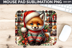 Watercolor Fox stock Mouse Pad Sublimation - Christmas PNG Product Image 1