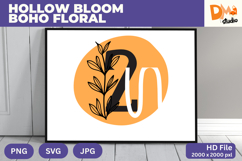 Hollow Bloom Boho Floral Monogram Product Image 1