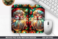 Santa Mouse Pad Sublimation, Christmas Mouse Pad PNG Design Product Image 1