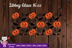 Halloween Pumpkins 16 oz Libbey Full Wrap Glass svg Product Image 2